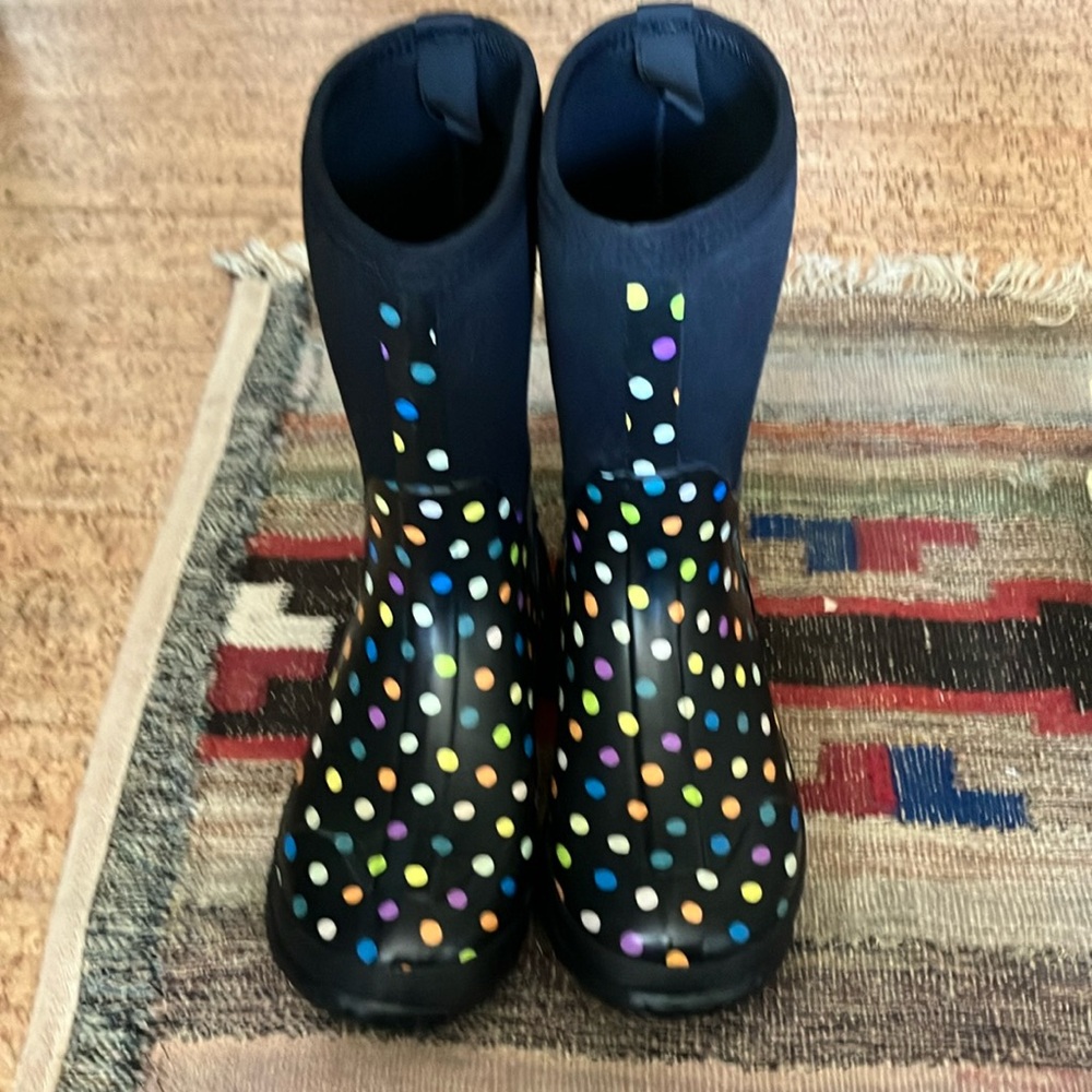 Polka dot rain boots